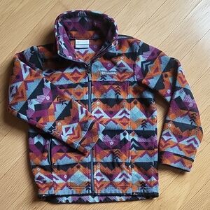 Columbia Kids' Geometric Fleece Jacket - Orange, Purple, Black